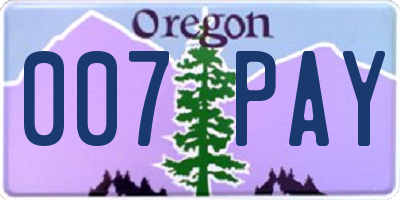 OR license plate 007PAY