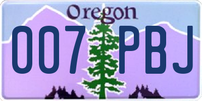 OR license plate 007PBJ