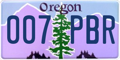 OR license plate 007PBR