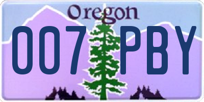 OR license plate 007PBY
