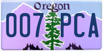 OR license plate 007PCA