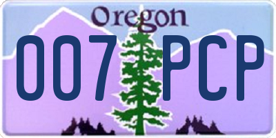 OR license plate 007PCP