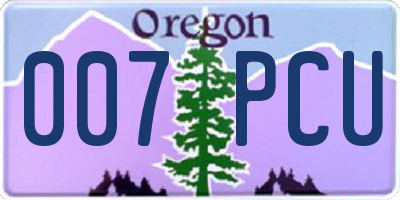 OR license plate 007PCU