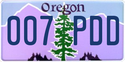 OR license plate 007PDD
