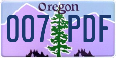 OR license plate 007PDF