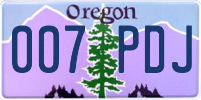 OR license plate 007PDJ