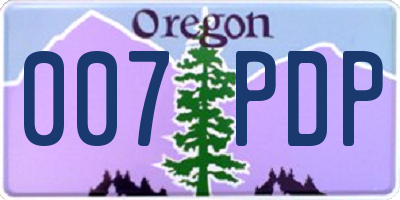 OR license plate 007PDP