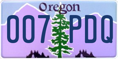 OR license plate 007PDQ