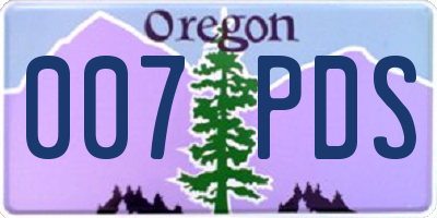 OR license plate 007PDS