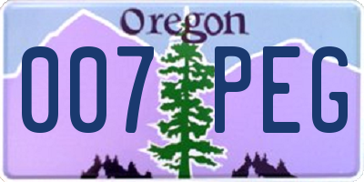 OR license plate 007PEG