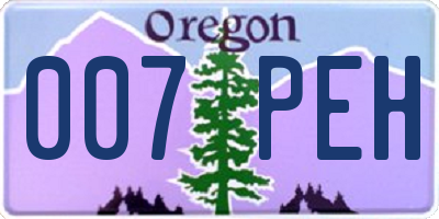 OR license plate 007PEH