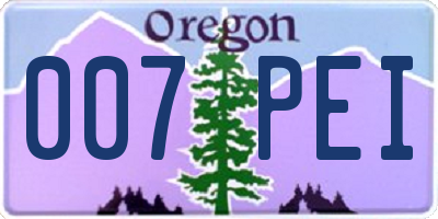 OR license plate 007PEI