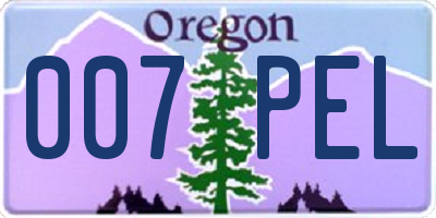 OR license plate 007PEL