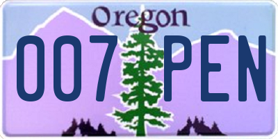 OR license plate 007PEN
