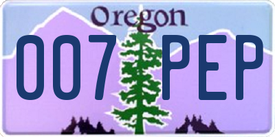 OR license plate 007PEP