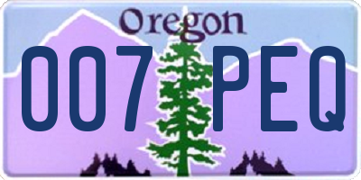OR license plate 007PEQ