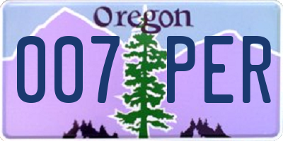 OR license plate 007PER