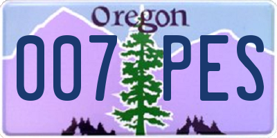 OR license plate 007PES