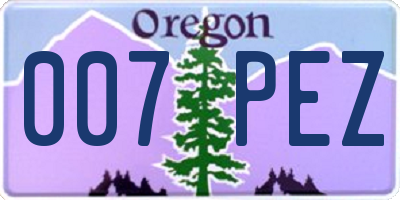 OR license plate 007PEZ