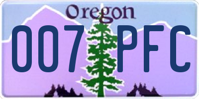 OR license plate 007PFC