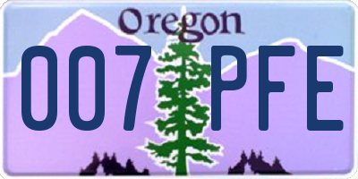 OR license plate 007PFE