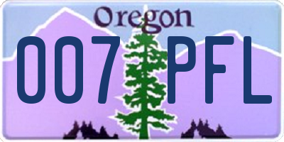 OR license plate 007PFL