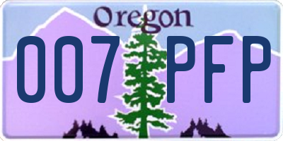 OR license plate 007PFP