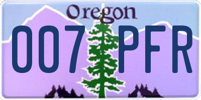 OR license plate 007PFR