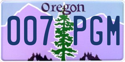 OR license plate 007PGM