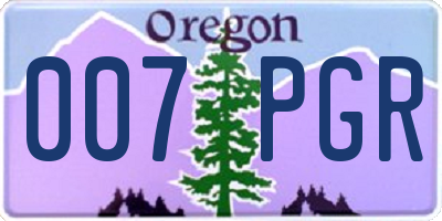OR license plate 007PGR