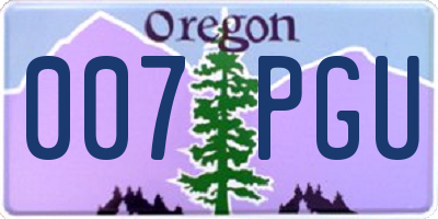 OR license plate 007PGU