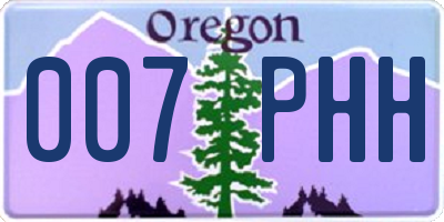 OR license plate 007PHH
