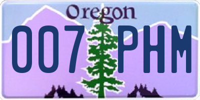 OR license plate 007PHM