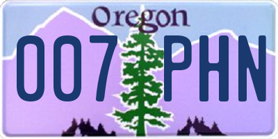 OR license plate 007PHN
