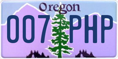 OR license plate 007PHP