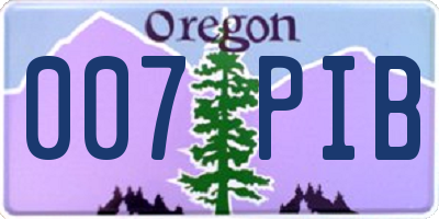 OR license plate 007PIB