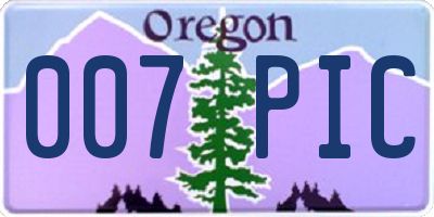 OR license plate 007PIC