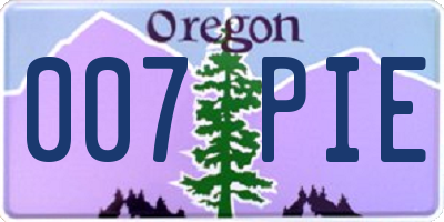 OR license plate 007PIE