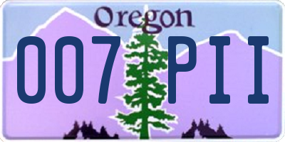 OR license plate 007PII
