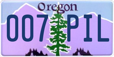 OR license plate 007PIL