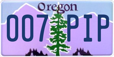 OR license plate 007PIP