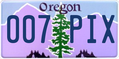 OR license plate 007PIX