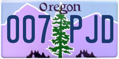 OR license plate 007PJD