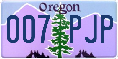 OR license plate 007PJP