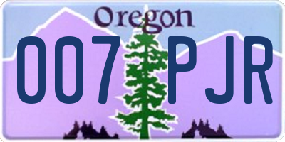 OR license plate 007PJR