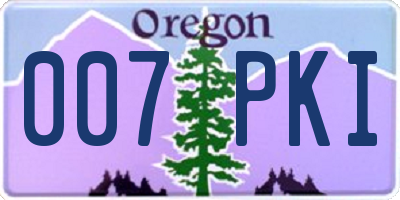 OR license plate 007PKI