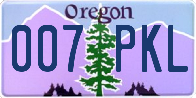 OR license plate 007PKL