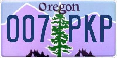 OR license plate 007PKP