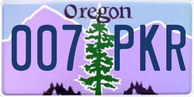 OR license plate 007PKR
