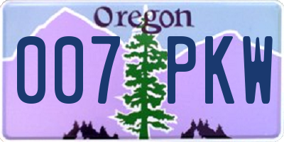 OR license plate 007PKW